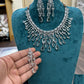 Tattvas silver-plated AD jewellery set TAT-ADS-0004