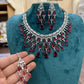 Tattvas silver-plated AD jewellery set TAT-ADS-0005