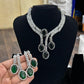 Tattvas silver-plated AD jewellery set TAT-ADS-0001