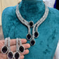 Tattvas silver-plated AD jewellery set TAT-ADS-0003